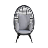 Silla de Mimbre con Cojines para Exteriores