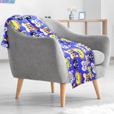 Cobija Afelpada color Azul con Estampado de Animalitos, 179x148cm