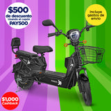 Bicicleta Eléctrica Negra Kiwo GY801