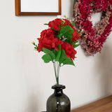 Ramo Artificial con 5 Flores de Clavel color Rojo