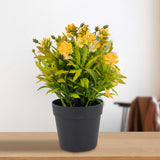 Planta Artificial con Flores color Durazno en Maceta