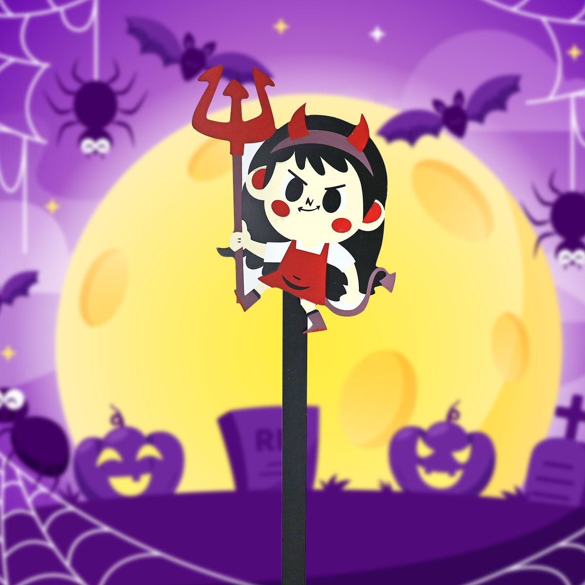 Estaca Decorativa con Diseño de Diablita para Halloween