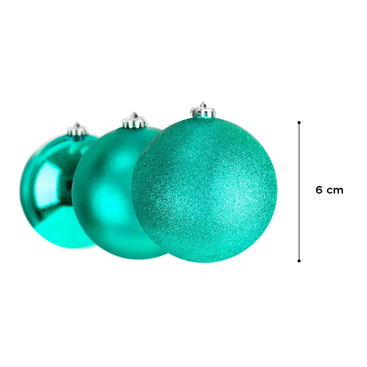 Esferas Navideñas color Turquesa, 5pzas
