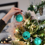 Esferas Navideñas color Turquesa, 5pzas