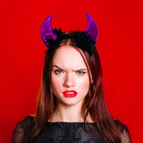 Diadema con Orejas de Diablo color Morado