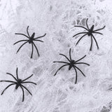 Telaraña Fluorescente con 4 Arañas de Plástico