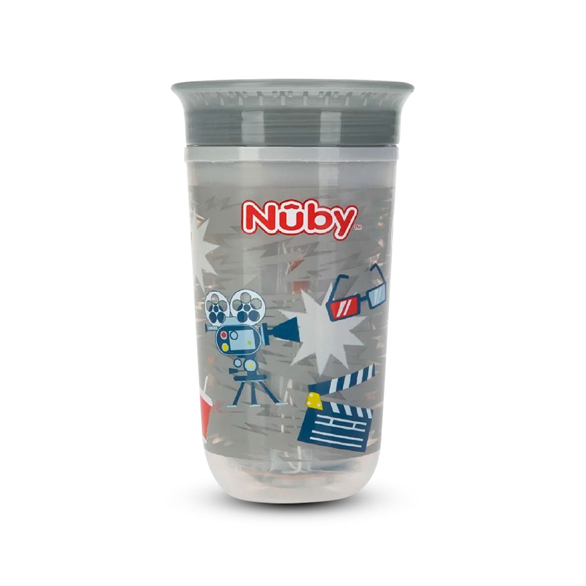 Vaso Entrenador Antiderrames Nuby 360Â° Luminoso color Gris 10oz.
