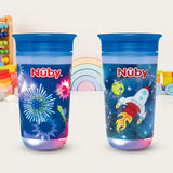 Vaso Entrenador Antiderrames Nuby 360Â° Luminoso color Azul rey 10oz.