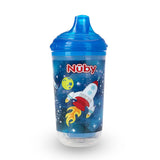 Vaso Entrenador Antiderrames Térmico con Boquilla Nuby 360° Luminoso color Azul 10oz.