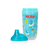 Vaso Entrenador Antiderrames Térmico con Boquilla Nuby 360° Luminoso color Turquesa 10oz.