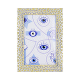 Portarretratos con Diseño de Panal color Beige con Plata 10x15cm