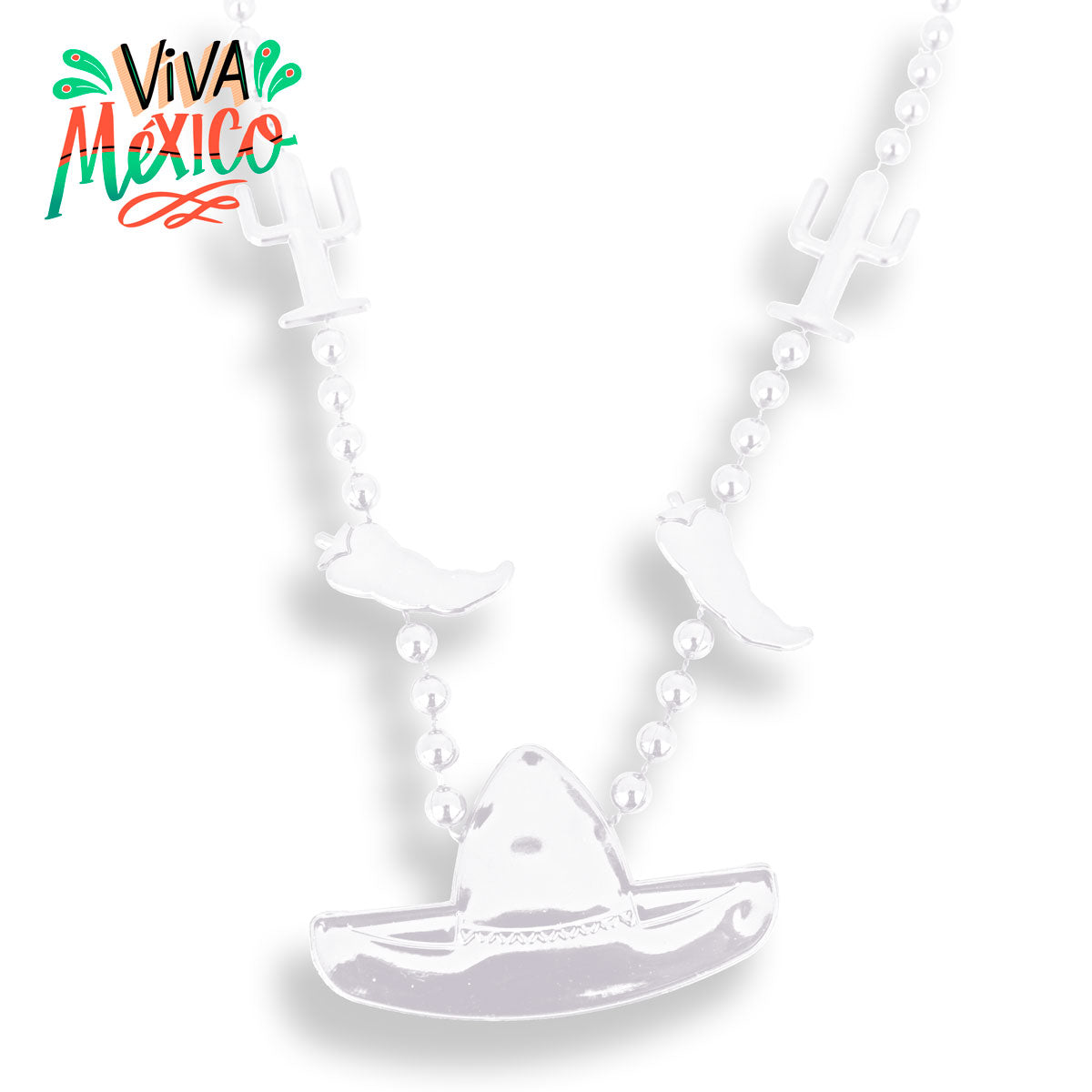 Collar con Decoración, Color Blanco, 2 pzas