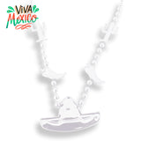 Collar con Decoración, Color Blanco, 2 pzas