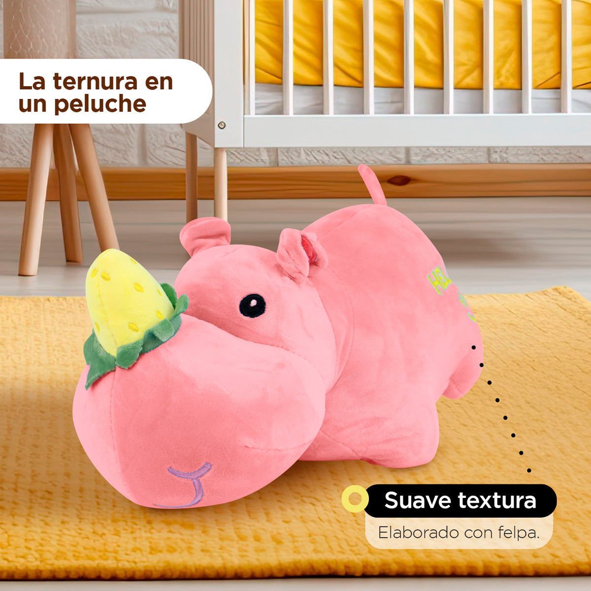 Kit de Peluche, Rinoceronte, Color Rosa ¡Llévate 3 y paga 2!