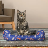 Cama color Azul con Diseño de Gatitos para Mascota