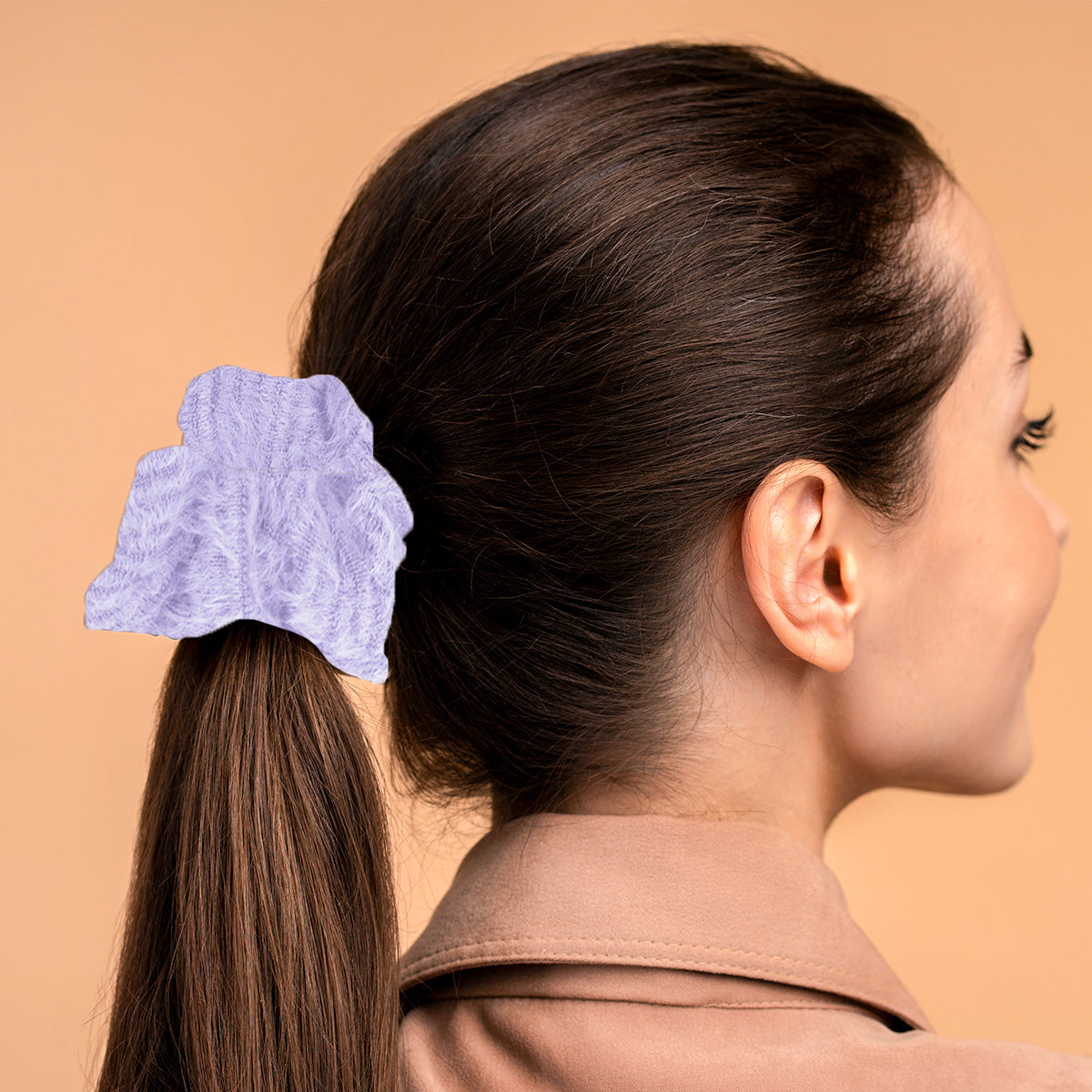 Scrunchie con Textura Suave color Lila