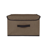 Caja Cuadrada con Tapa para Almacenamiento, Color Café