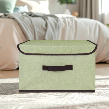 Caja Cuadrada con Tapa para Almacenamiento, Color Pistache