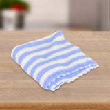 Set de 2 Trapos de Microfibra color Azul Cielo con Blanco