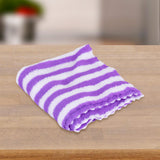 Set de 2 Trapos de Microfibra color Morado con Blanco