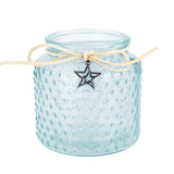 Portavela Cilíndrico de Cristal color Aqua
