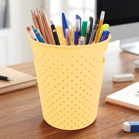 Canasta Organizadora, Redonda, Color Amarillo