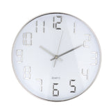 Reloj de Pared Moderno, color Plata con Blanco