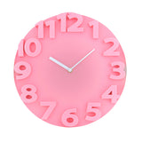 Reloj Moderno con Relieve para Pared, color Rosa
