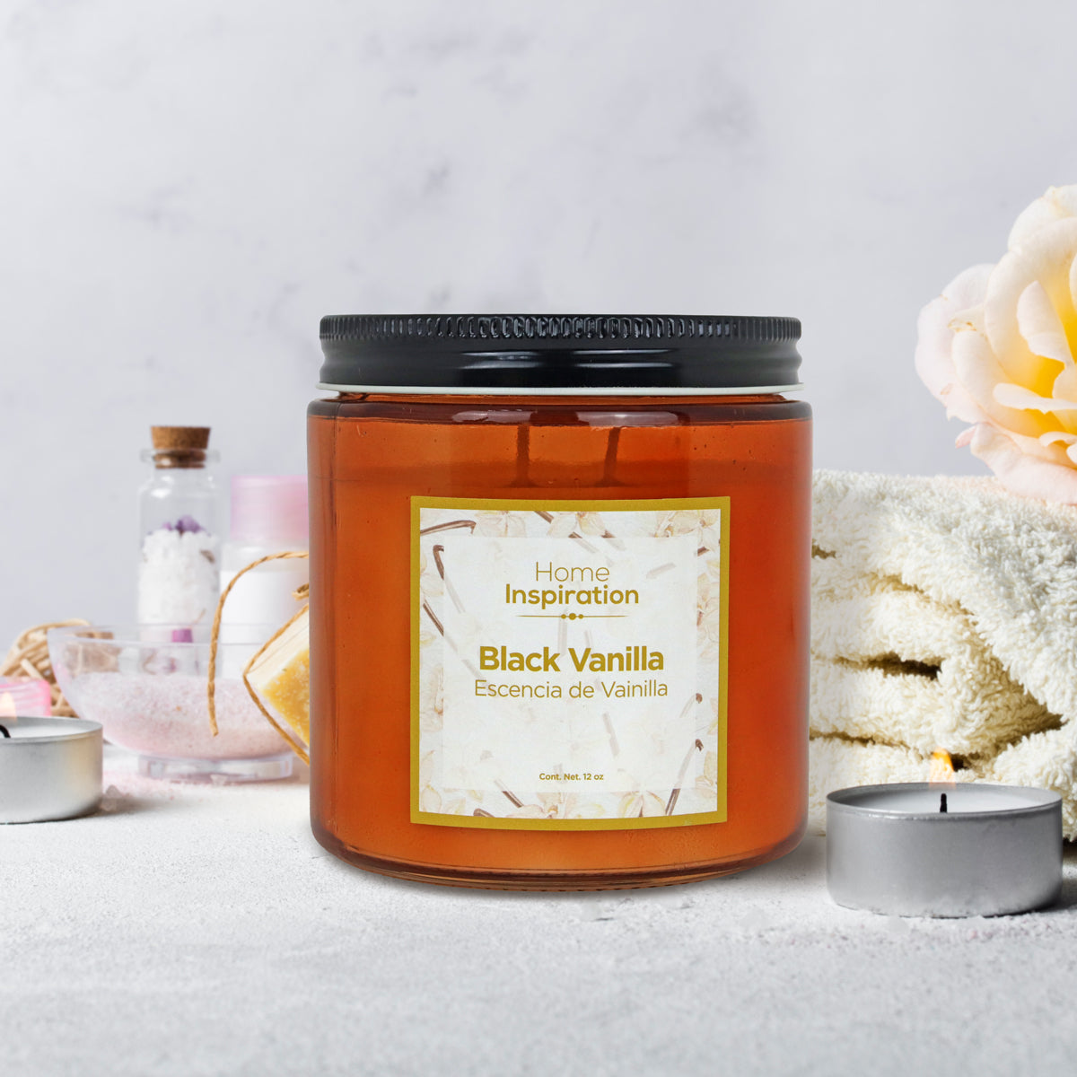 Vela AromÃ¡tica "Vainilla" en Tarro con Tapa 340gr, Home Inspiration