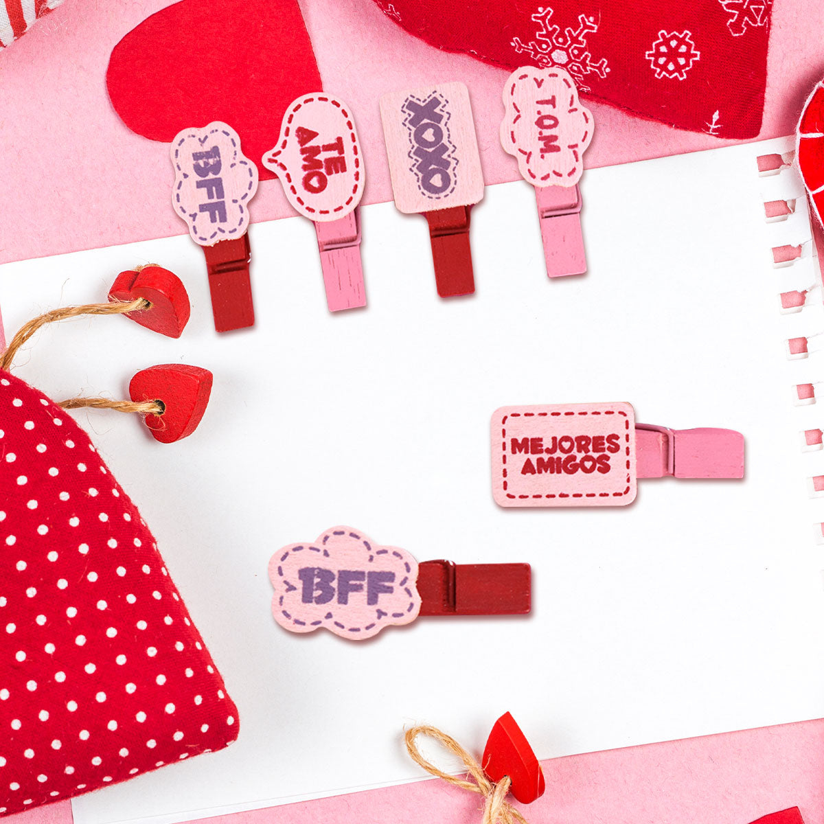 Set de Clips Decorados para San Valentí­n