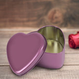 Caja de Metal Forma de Corazón, color Lila