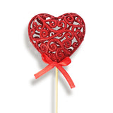 Corazones con Diamantina 22cm, color Rojo 2 pzas.
