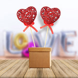 Corazones con Diamantina 22cm, color Rojo 2 pzas.