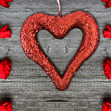 Corazón de Lentejuelas, color Rojo 15cm