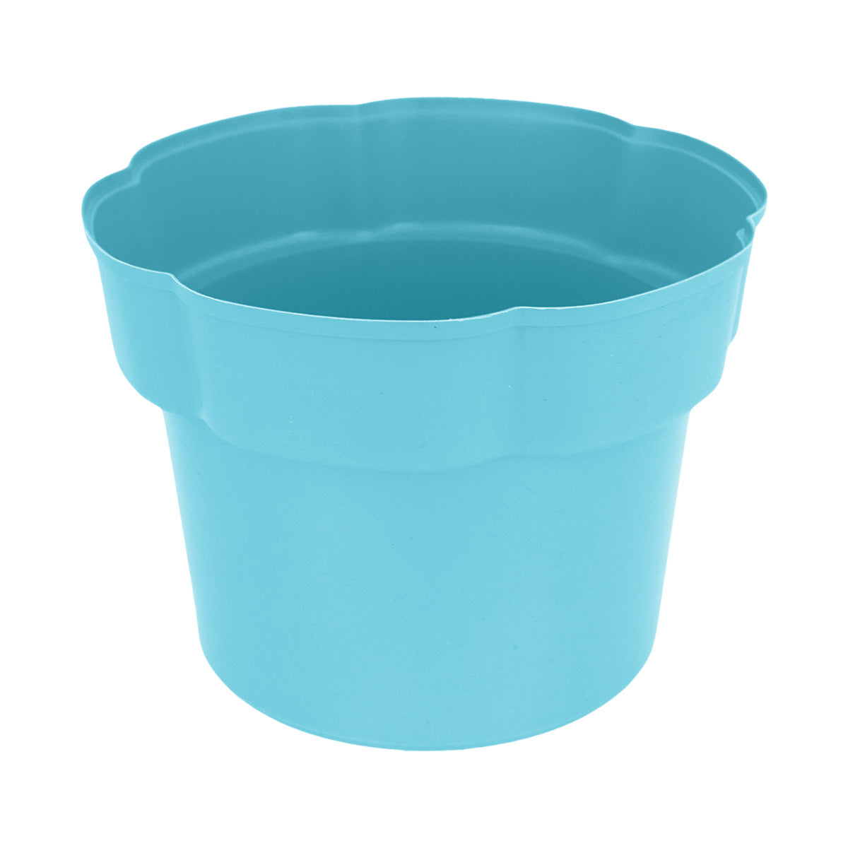 Maceta de Plástico en Forma de Flor, color Aqua