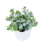 Maceta Decorativa con Eucalipto Artificial, color Verde