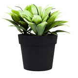 Maceta Decorativa con Planta Artificial, Color Negro