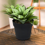 Maceta Decorativa con Planta Artificial, Color Negro
