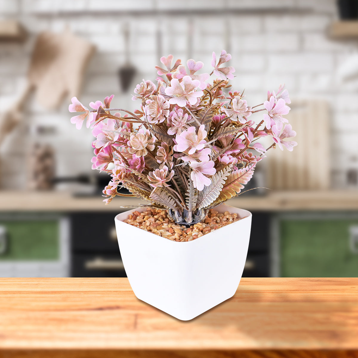 Maceta Decorativa con Planta Artificial, color Lila