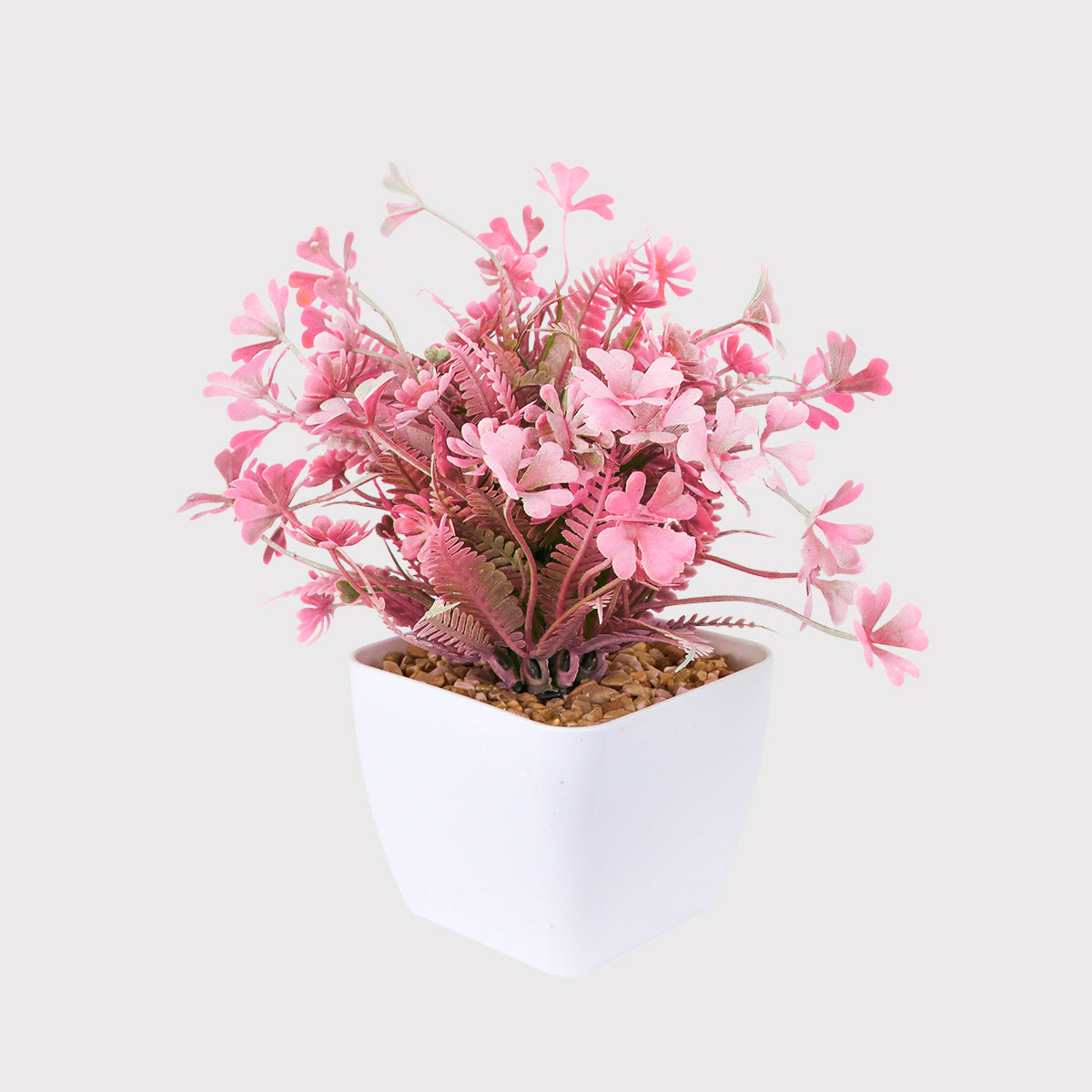 Maceta Decorativa con Planta Artificial, color Rosa