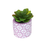 Maceta de Yeso color Lila con Planta Artificial
