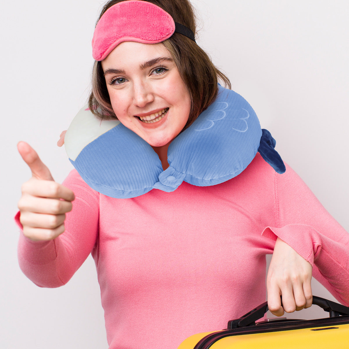 Almohada con DiseÃ±o de Pez color Azul Marino para Viaje