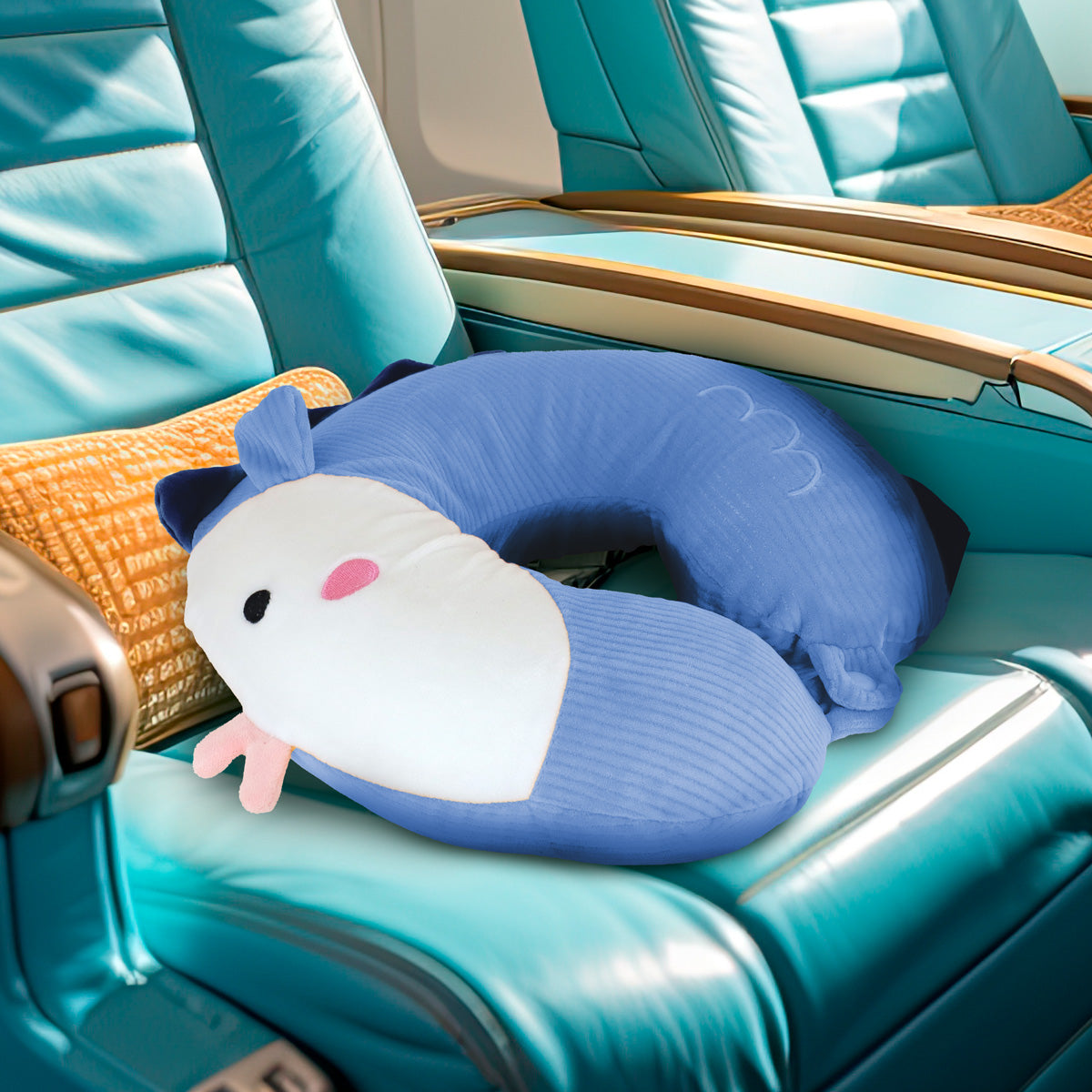 Almohada con DiseÃ±o de Pez color Azul Marino para Viaje