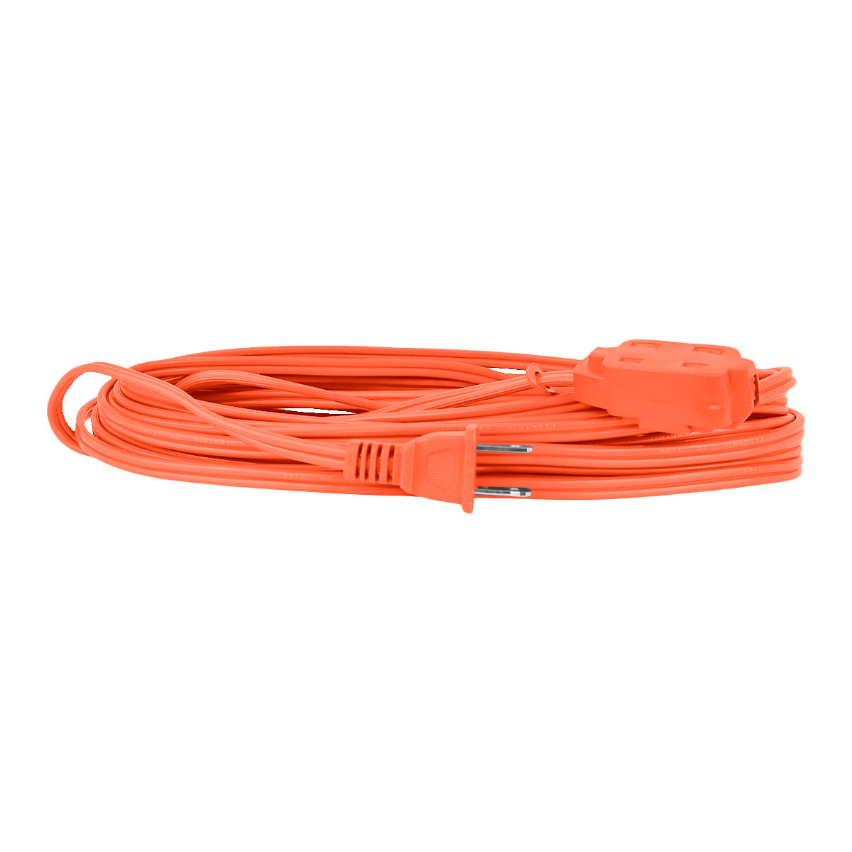 Extensión Eléctrica con 2 Contactos Polarizados, color Naranja