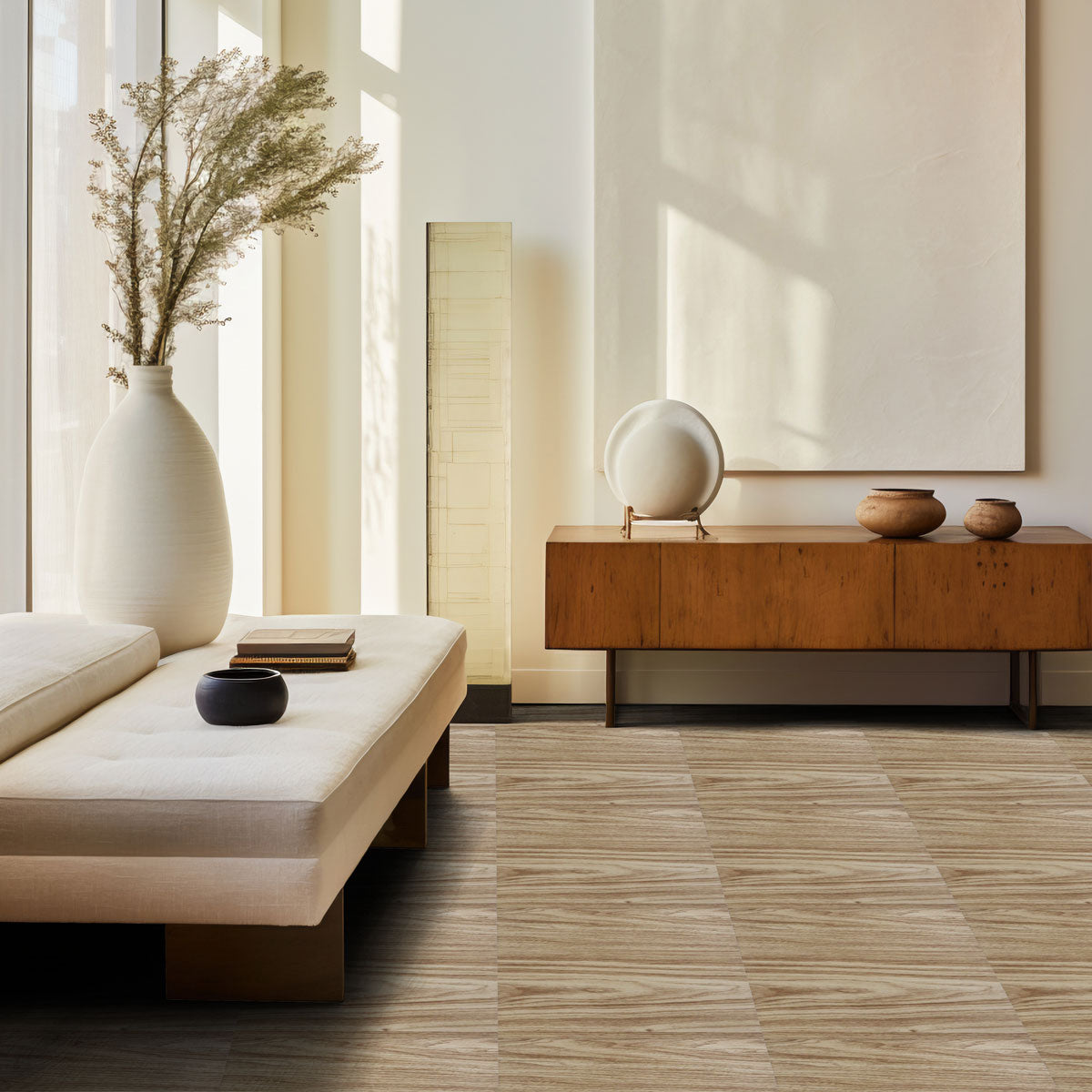 Loseta PVC con Textura de Madera, color Olivo