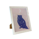 Portarretrato con Diseño, Color Blanco con Dorado, 12x17 cm