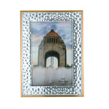 Portarretratos con Marco Metálico color Plata con Bronce, 10x15cm