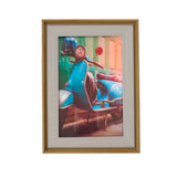 Portarretrato, Color Beige con Filo Madera, 12x17 cm