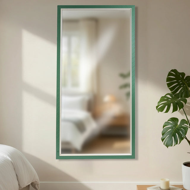 Espejo, Rectangular, Color Verde Oscuro