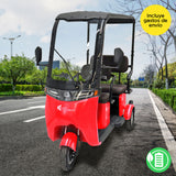 Kiwo, Triciclo Eléctrico con Techo, Modelo BTY002, Color Rojo